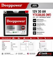 Deeppower 12V 30AH YTX30BLS (MF) ATV-UTV AKÜSÜDÜR