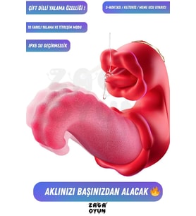 Çift Dilli 3’ü 1 Arada Titreşimli Vibratör Masaj Aleti – G Noktası ve Klitoris Uyarıcı