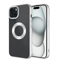Apple iPhone 15 Plus Kılıf Tek Kamera Çerçeveli Logo Gösteren Zore Omega Kapak