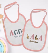 BK Kids Kişiye Özel Anne ve Baba Tasarımlı 2’li Pembe Mama Önlüğü-4