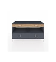 Kronos Konsol 2 Raflı 2 Çekmeceli 4 Kapaklı 176x59x99 Antrasit-Antrasit/Çam