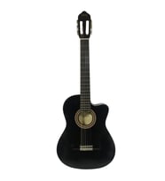 Valencia VC104TCVTBK Elektro Klasik Gitar 4/4 (Siyah)  Ekolayzırlı - Sap Çelikli - Sahneye Hazır