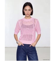 LCW Comfort Pembe Bisiklet Yaka Ajurlu Kadın Triko Kazak