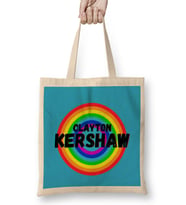 Clayton Kershaw CARTON ART - Baseball Lovers Gifts Vintage Retro Rainbow Bez Çanta Uzun Saplı