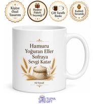 Un Kullananlara Hediye Buğday Unu Baklavalık Böreklik Hamur İşi Baskılı Kupa Bardak