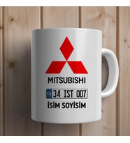 Kişiye Özel Plakalı İsimli MITSUBHISI Kupa Bardak