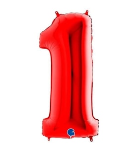 1 Yaş Kırmızı Folyo Balon 100x35cm
