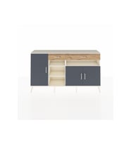 Arges Konsol 5 Raflı 2 Çekmeceli 3 Kapaklı 176x30x99 Aytaşı-Antrasit/Çam