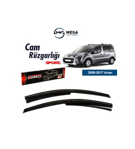Cam Rüzgarlığı Peugeot Partner 2008-2017 ile uyumlu (Siyah)