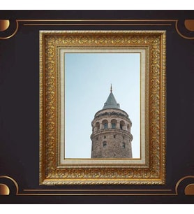 Gold Altın Kalın Çerçeveli Paspartulu Tablo c298