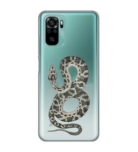 Redmi Note 10/Note 10S Uyumlu Yılan Desenli Şeffaf Telefon Kılıfı