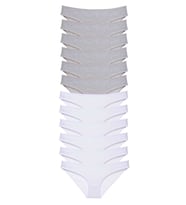 Mulvxbrf Brf02 12 Adet Süper Eko Set Likralı Kadın Slip Külot Gri Beyaz (Mulvix)