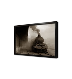 Hareket Eden Buharlı Tren Çerçeveli Mdf Tablo
