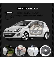 Opel Corsa D Oto Araç Kapı Koruma Fitili 5metre Parlak Siyah Renk