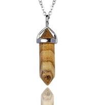 Sertifikalı Doğal Kahverengi Jasper Taşı Kolye (Çok Renkli)