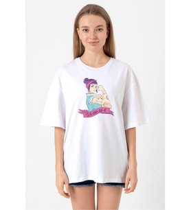 We Can Do It Beyaz Kadın Oversize Tshirt