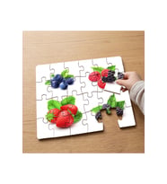 Kırmızı Meyveler Tasarımlı 24 Parça Ahşap Çocuk Puzzle MPK0115