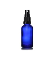 30ml mavi cam, siyah sprey başlıklı şişe, 12 adet, cam şişe, sprey şişesi, ecza şişesi, dropper şişe, medikal şişe