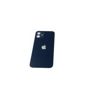 Uyumlu İphone 12 Arka Kapak Arka Kapak Lazer Kesim ( Pil Kapağı )  Cam -Mavi