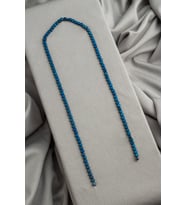 Hematit Doğal Taş Mat Mavi Daire Kesim 4x4mm Dizi