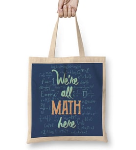 Hepimiz Matematikteyiz Matematik Formül Bez Çanta Uzun Saplı