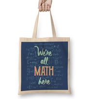 Hepimiz Matematikteyiz Matematik Formül Bez Çanta Uzun Saplı