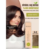 Renna AMONYAKSIZ Bitkisel Yıpranmış Saçlar İçin Saç Boyası 6-0 KOYU KUMRAL 60ml