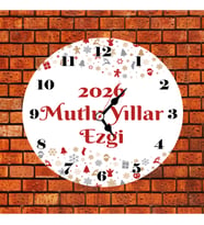 Noel Temalı İsme Özel Duvar Saati Kişiye Özel
