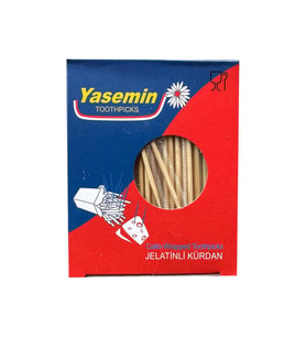 Yasemin Jelatinli Kutulu Poşetli Ahşap Kürdan -Standart Boy - 500 Adetlik 1 Paket