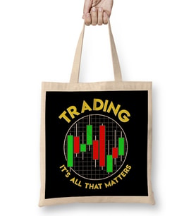 Trading It's All That Matters Funny Stock Market Bez Çanta Uzun Saplı