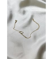 Kişiye Özel 925 Ayar Gümüş Zarif İsim Bileklik (Gold)