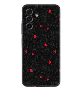 Samsung Galaxy A17 Kılıf Boutique Baskılı Resimli Siyah Kalp ve Ok Pcode -064