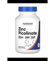 Nutricost, Zinc Picolinate, 30 mg, 240 Capsul. Usa 3838 (Renksiz)