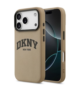 Apple iPhone 17 Pro Max Uyumlu Kılıf DKNY Orjinal Lisanslı M-safe Şarj Özellikli PU Deri Kabartmalı Kapak