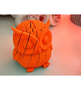 3D Baskı Hareketli Baykuş Figürü - Eklemli Flexi Oyuncak - Turuncu