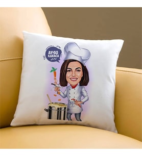 Kişiye Özel Chef Hatun Karikatürlü Yastık