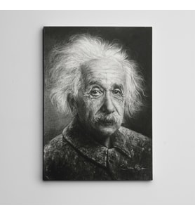 Albert Einstein Siyah Beyaz Kanvas Tablo