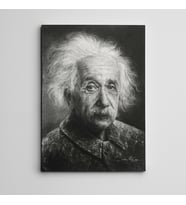 Albert Einstein Siyah Beyaz Kanvas Tablo