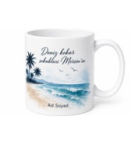 Mersin Deniz Kokusu Tasarımlı Kupa Bardak Hediye Porselen Mug