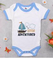BK Kids Little Adventurer Tasarımlı Mavi Bebek Body Zıbın-1