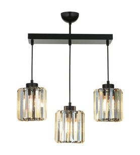 AVONNI AV-65230-3Y-BSY Siyah Boyalı Modern Avize E27 Metal Kristal 54x15cm
