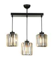 AVONNI AV-65230-3Y-BSY Siyah Boyalı Modern Avize E27 Metal Kristal 54x15cm