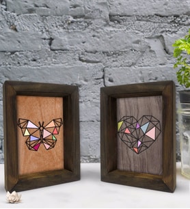 Bk Gift Dekoratif 2'li Doğal Masif Ahşap Çerçeve 15x20cm-73 (Beyaz)
