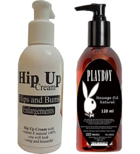 Hipup Hip Enlargement Cream Kalça Kaldırma , Vücut Kremi 120 Ml+Playboy Masaj Yağı 120 ml