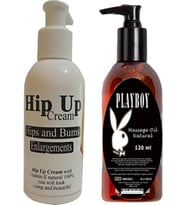 Hipup Hip Enlargement Cream Kalça Kaldırma , Vücut Kremi 120 Ml+Playboy Masaj Yağı 120 ml