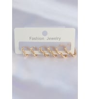 Pirinç Gold Renk Kalp Model Küpe Seti 5886 - SSSSSS8914-2229