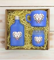 BK Gift Kişiye Özel İsimli DTF Anne Temalı Mavi Kahve Fincanı & Kolonya & Mum Hediye Seti-5, Anneye Hediye, Anneler Günü Hediyesi