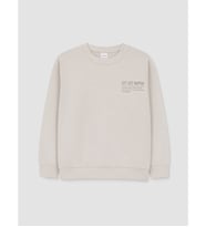 LCW Kids Gri Bisiklet Yaka Baskılı Erkek Çocuk Sweatshirt