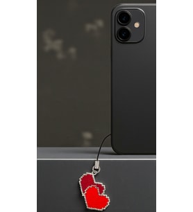 Miyuki Boncuk El Yapımı Kalp Telefon Çarmı - Charm 3