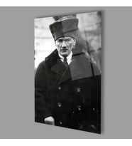 Atatürk Portre Cam Tablo Hediyelik Büyük Tablo Ev Ofis Dekoru